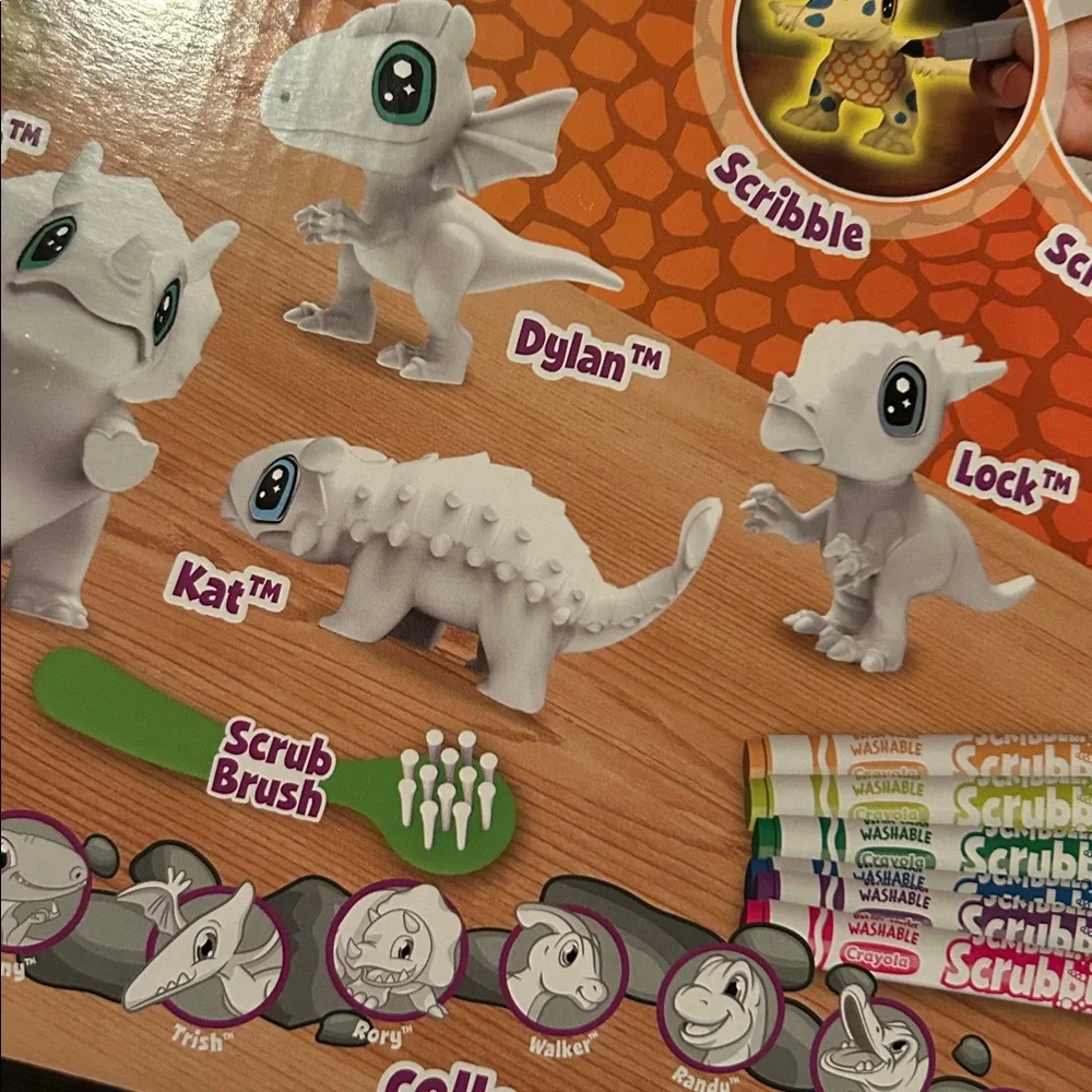 CRAYOLA Scribble Scrubbie Dinosaur Combo Pack (7 Dinosaurs) NEW